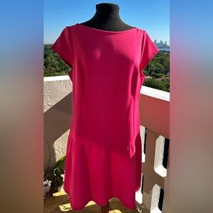 LOFT Hot Pink Mini Dress | Drop Waist | Short Sleeve | Spring Summer SZ 8-10